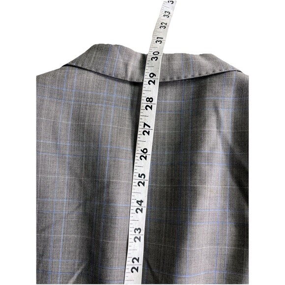 J Hilburn Vitale Barberis Men 36R Blazer European Fit Gray Wool Glen Plaid - Picture 16 of 16